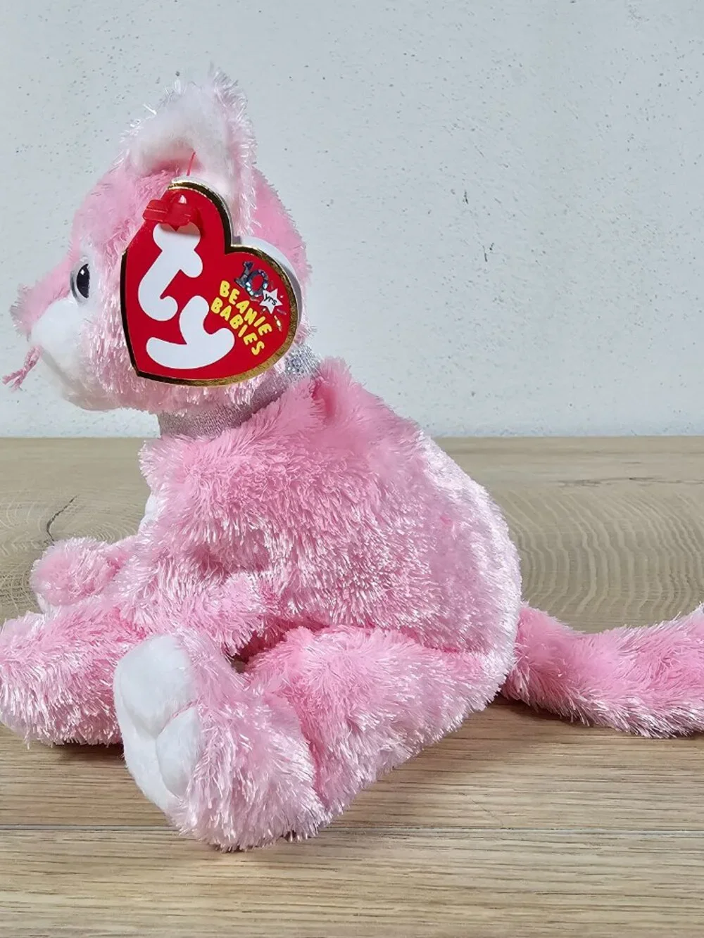 Ty Beanie Babies Carnation Cat Beanbag Plush Toy Pink with Tags Vintage 2002